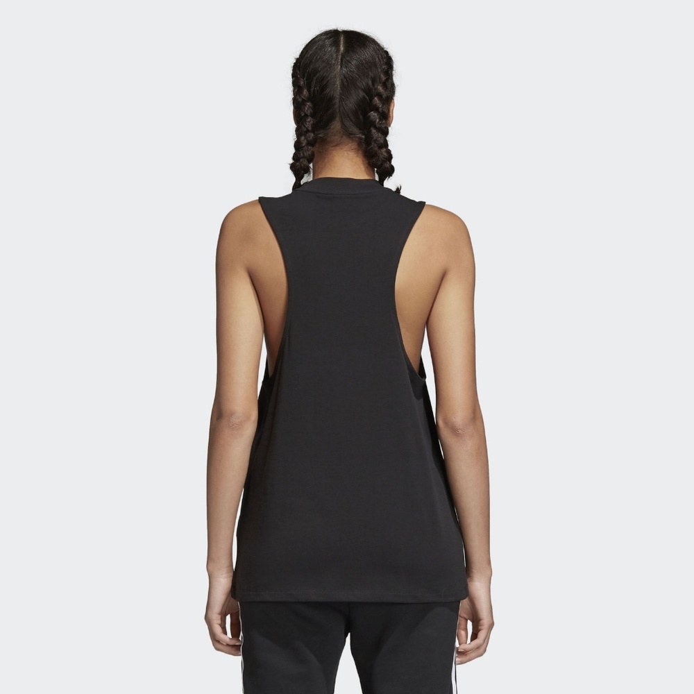 ADIDAS — Trefoil Logo Black Cotton Muscle Tank NWT - Picture 5 of 8